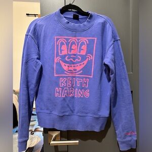 Purple / Pink Keith Haring Crew Neck Sweater (Uniqlo)